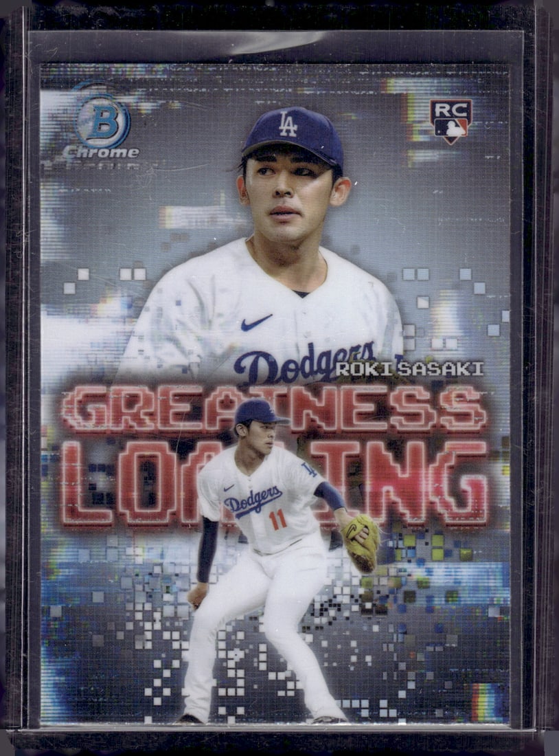 Rokie Sasaki Rookie Card Greatness Loading 2025 Bowman Chrome #GL-23 Dodgers MLB: Topps Baseball MLB Trading & Sports Cards, Sports Cards for Sale Near Me, World Series & Hall of Fame Players Memorabilia, Refractors, X-Fractors, Numbered, SP, SSP, Valuable Auction Memorabilia Lots 