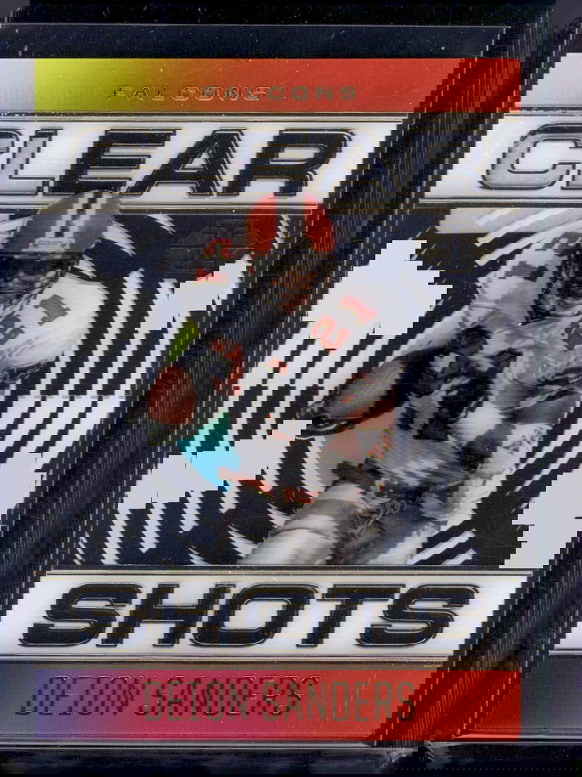 Deion Sanders Clear Shots 2021 Panini Illusions #CS-10 Atlanta Falcons NFL: Panini Select, Prizm, Mosaic, Contenders, Zenith, Phoenix, Illusions, Absolute, Rookie NFL Sports Trading Cards, SP, SSP, Cards, Football Cards for Sale Near Me, Superbowl & Hall of Fame Player Cards,