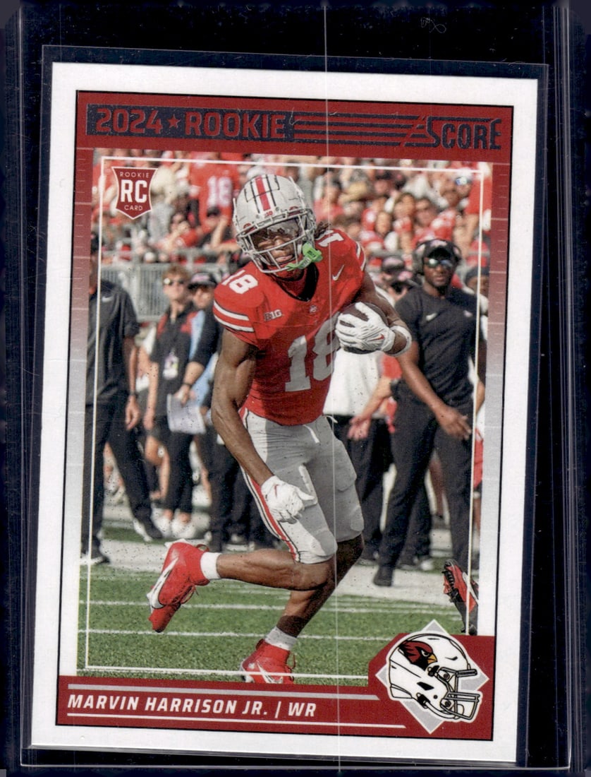 Marvin Harrison Jr. Rookie Card 2024 Panini Score #305 Ohio State Buckeyes: Panini Select, Prizm, Mosaic, Contenders, Zenith, Phoenix, Illusions, Absolute, Rookie NFL Sports Trading Cards, SP, SSP, Cards, Football Cards for Sale Near Me, Superbowl & Hall of Fame Player Cards,