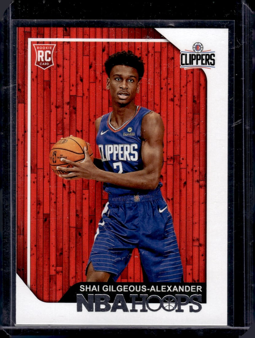 Shai Gilgeous-Alexander Rookie Card 2018-19 Panini NBA Hoops #262 OKC Thunder NBA (1 of 2)