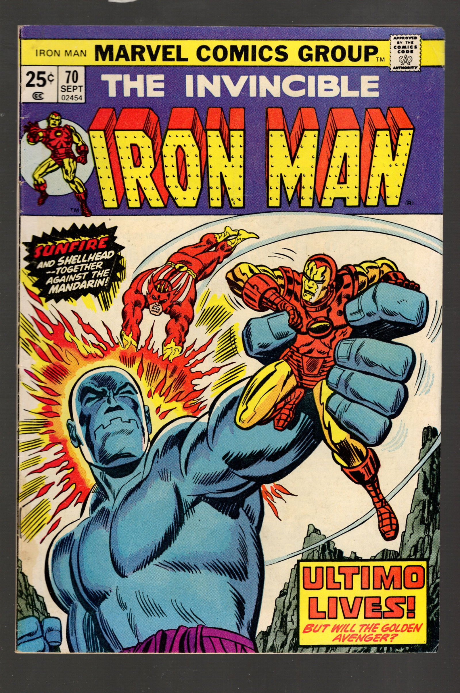 Iron Man Marvel Comics Group Vintage Comic Brook No 70 1974 In very nice condition Ultimo Lives (1 of 2)
