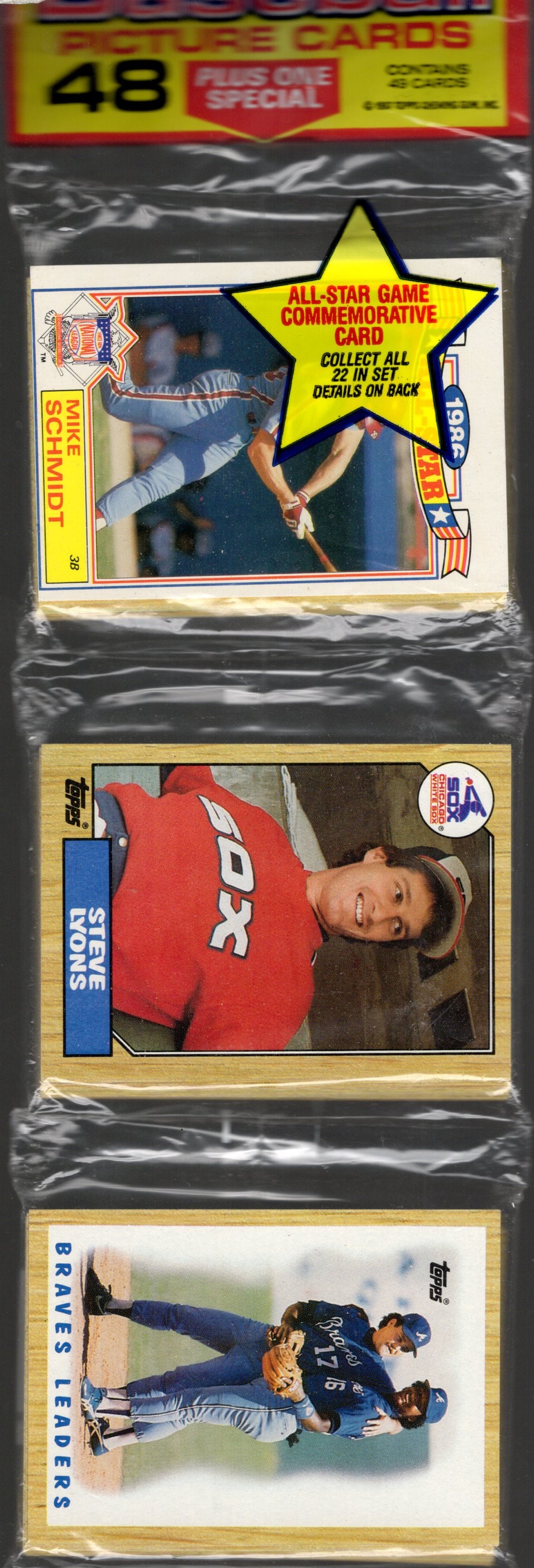 1987 Topps Baseball Cards Hanger Rack Pack - 48 Sports Cards Plus 1 Special Card Dwight Gooden (1 of 2)