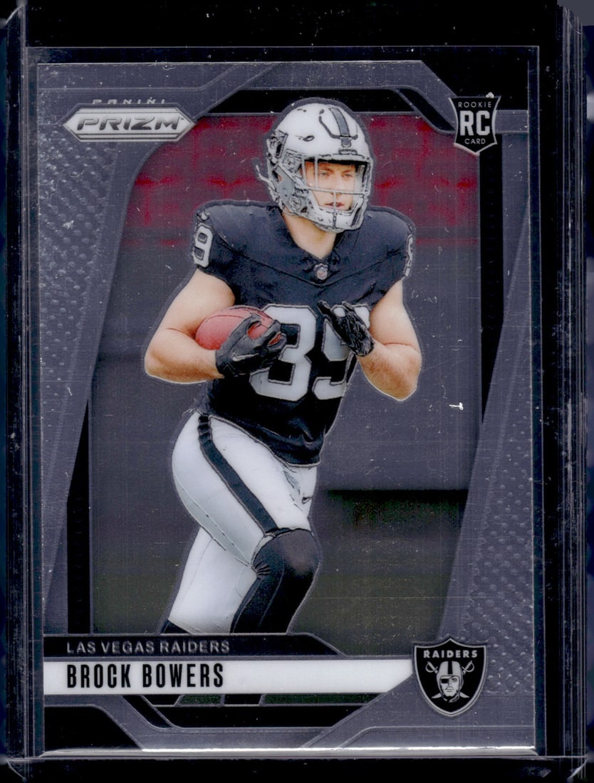 Brock Bowers Rookie Card 2024 Panini Prizm #315 Las Vegas Radiers Football Card: Panini Select, Prizm, Mosaic, Contenders, Zenith, Phoenix, Illusions, Absolute, Rookie NFL Sports Trading Cards, SP, SSP, Cards, Football Cards for Sale Near Me, Superbowl & Hall of Fame Player Cards,