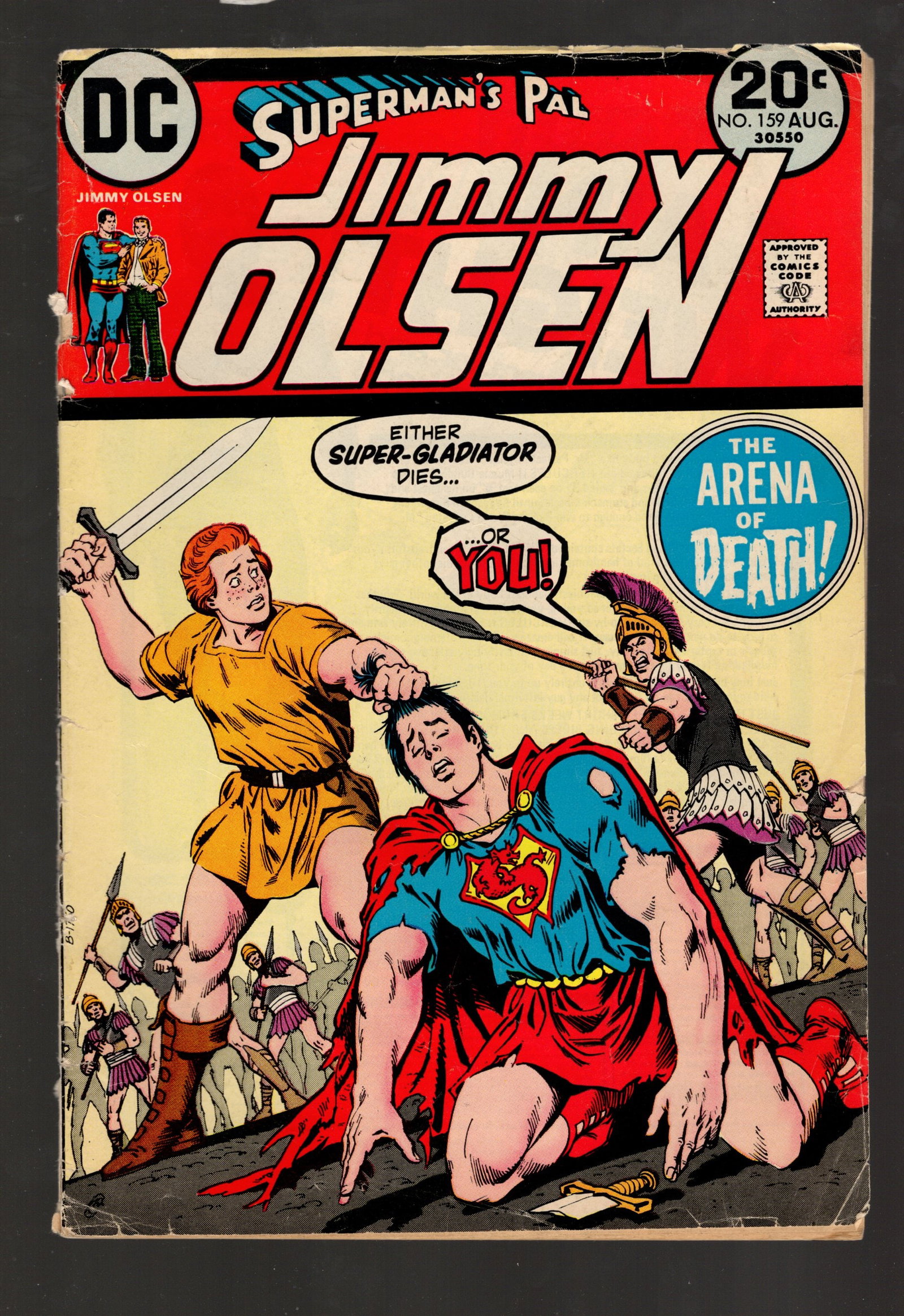 Superman's Pal Jimmy Olsen DC Vintage Comic Book No 159 1973 Low Grade Cover Detached: All Comic Books come Bagged, Boarded, and Sleeved in a Hard PVC Top Loader, Shipping is a little more than baseball cards due to the cost of supplies, Auction Comic Magazine Lots for Sale on Line, Boo