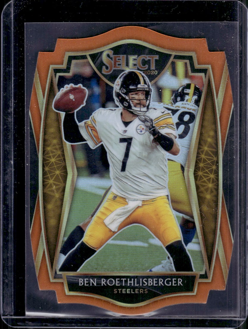 Ben Roethlisberger Orange Prizm Die Cut 2020 Panini Select #107 Pittsburgh Steelers (1 of 2)