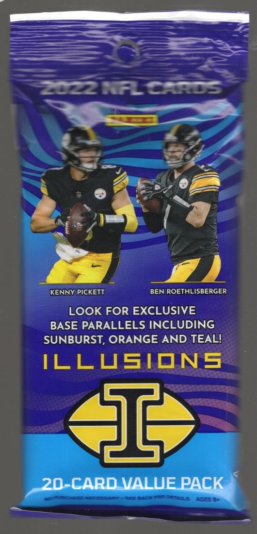2022 Panini Illusions Football Card Hanger Value Pack, Sports Cards, Football Cards: Panini Illusions Football NFL Trading & Sports Cards, Sports Cards for Sale Near Me, Brock Purdy, Josh Allen, Patrick Mahomes, Aaron Rodgers, Joe Burrow, JaMarr Chase, Auction Football Lots for Sale o