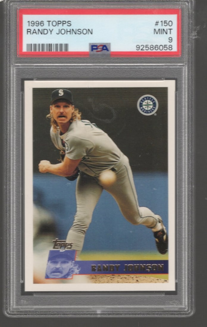 Randy Johnson 1996 Topps #150 PSA 9 Baseball Card HOF (1 of 2)