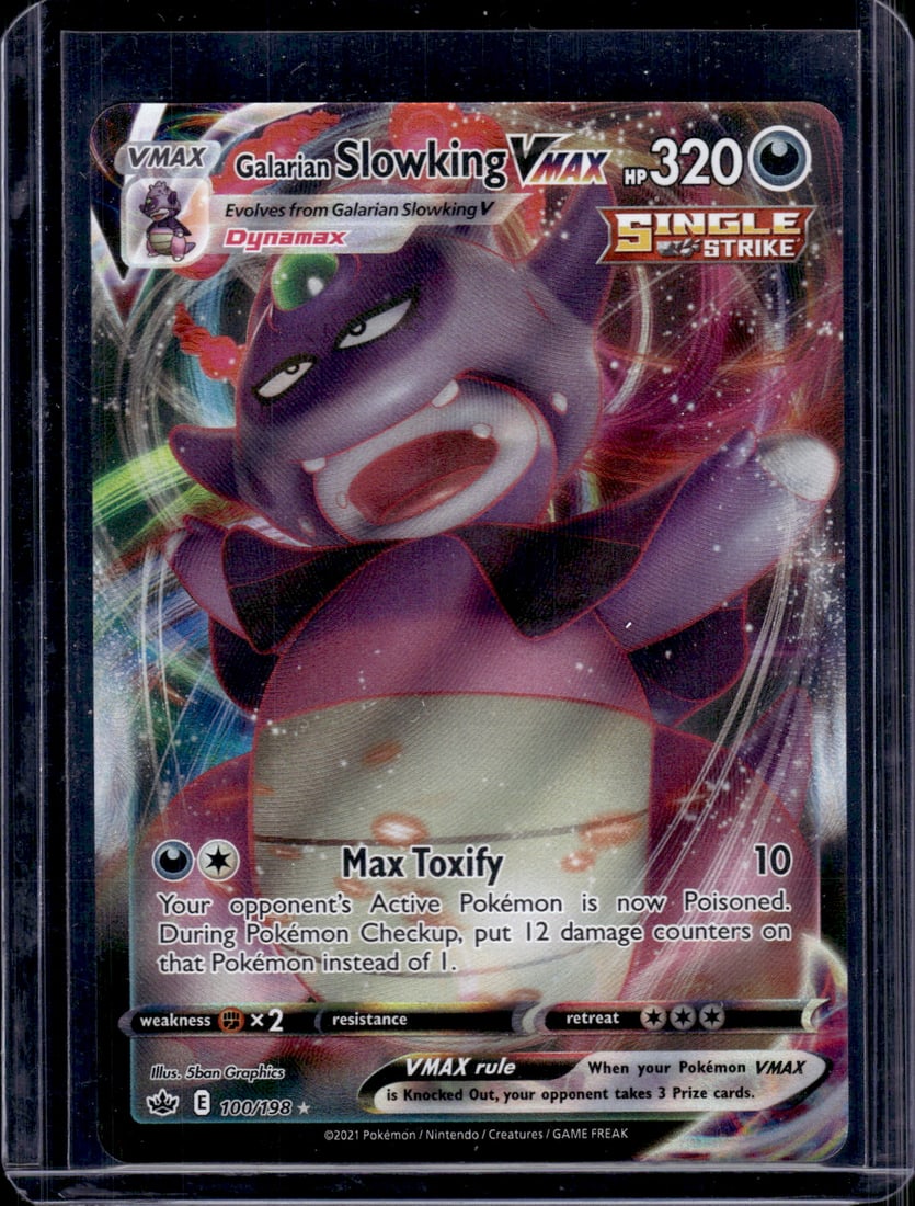 2021 Pokemon Chilling Reign Galarian Slowking Vmax Ultra Rare #100: TCG, Pikachu, Charizard, Rare, Secret Rare, Holo Cards, Pokemon & TCG Cards sold near Me, Nintendo, Evee, Houndoom, Reverse Holo Cards, 3 Star Ultra Rare, EX