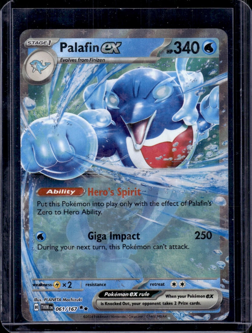 2024 Pokemon Twlight Masquerade Palafin Ex Double Rare #61: TCG, Pikachu, Charizard, Rare, Secret Rare, Holo Cards, Pokemon & TCG Cards sold near Me, Nintendo, Evee, Houndoom, Reverse Holo Cards, 3 Star Ultra Rare, EX