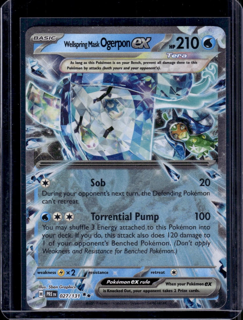 2025 Pokemon Prismatic Evolutions Wellspring Mask Ogerpon Ex Double Rare #27 (1 of 2)