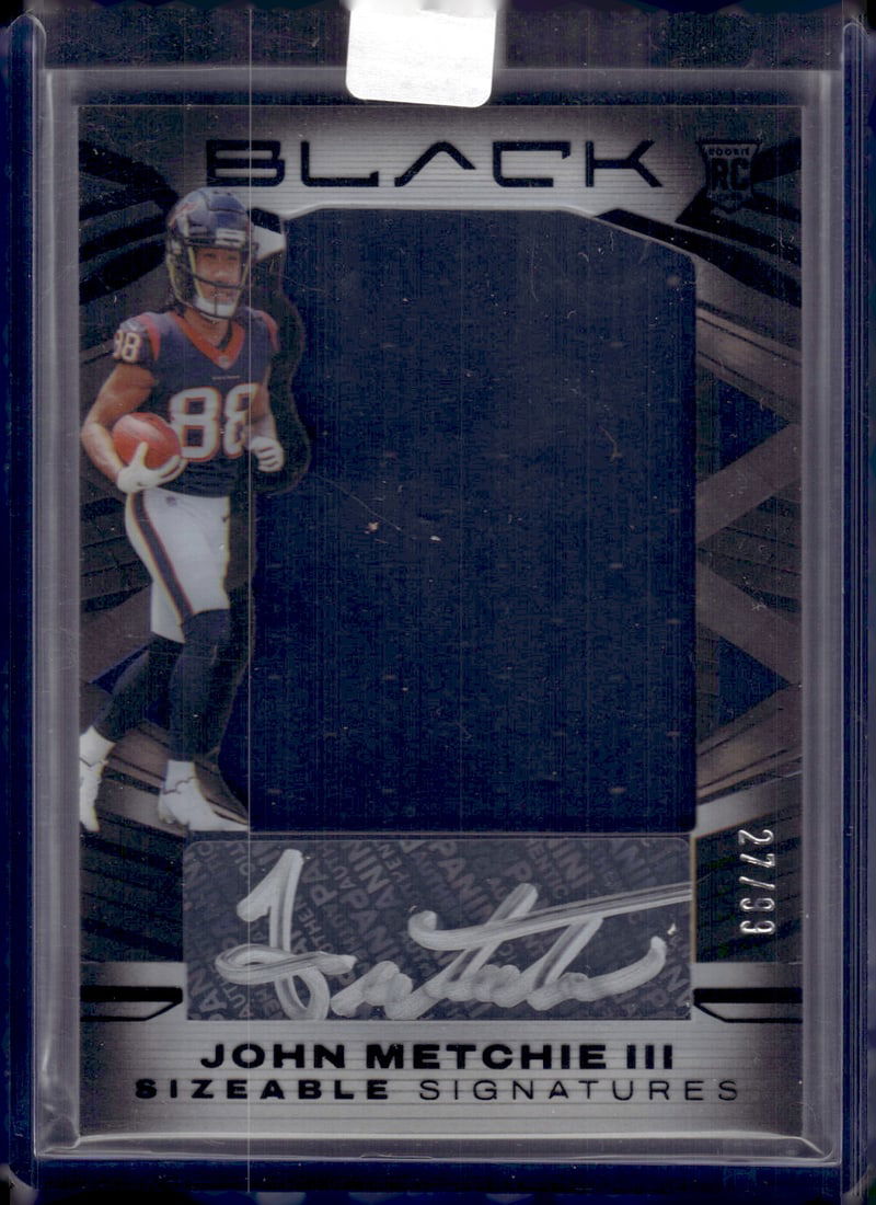 John Metchie Rookie Patch Auto /99 2022 Panini Black #SSR-JME Houston Texans (1 of 2)