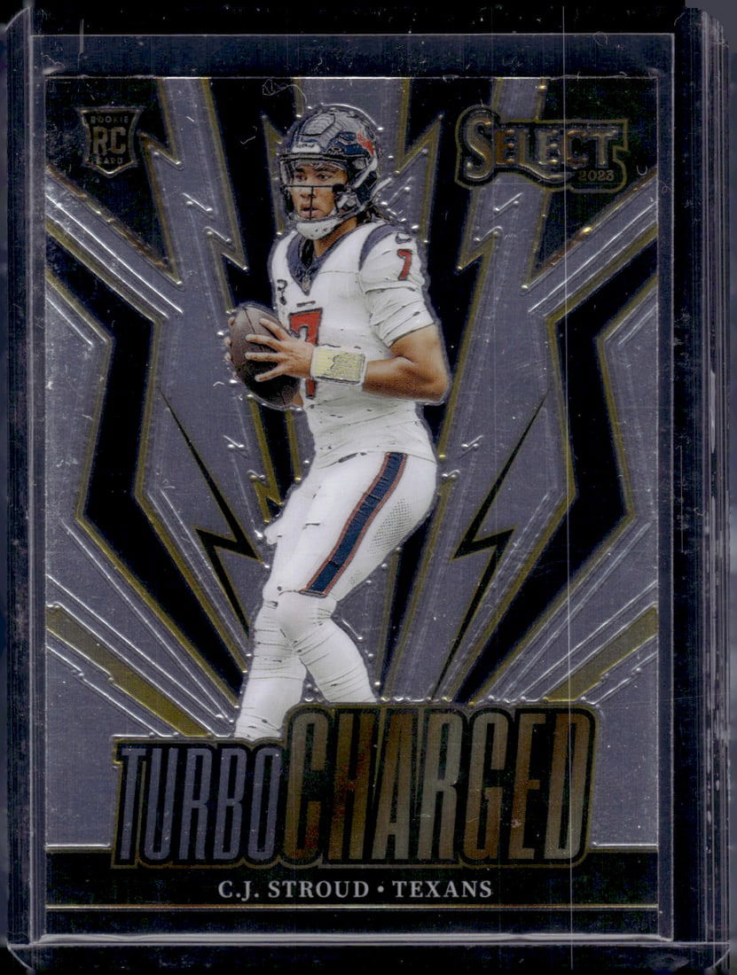 Cj Stroud Rookie Card Turbocharged 2023 Panini Select #TUR-CST Houston Texans: Panini Select, Prizm, Mosaic, Contenders, Zenith, Phoenix, Illusions, Absolute, Rookie NFL Sports Trading Cards, SP, SSP, Cards, Football Cards for Sale Near Me, Superbowl & Hall of Fame Player Cards,