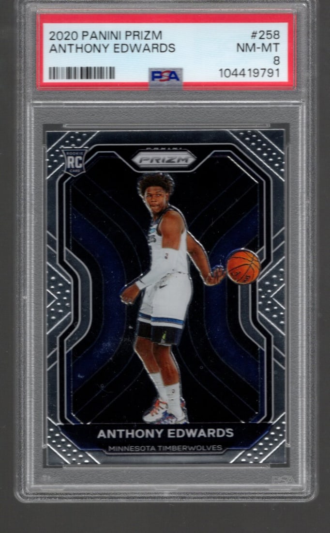 Anthony Edwards Rookie Card 2020-21 Panini Prizm #258 PSA 8 (1 of 2)