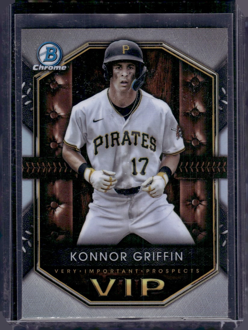 Konnor Griffin VIP 2025 Bowman Chrome #VIP-20 Pirates Baseball Card: Bowman Baseball MLB Trading & Sports Cards, Sports Cards for Sale Near Me, World Series & Hall of Fame Players, SP, SSP, Chrome, 1st Bowman, Auction Memorabilia Lots Sold On Line