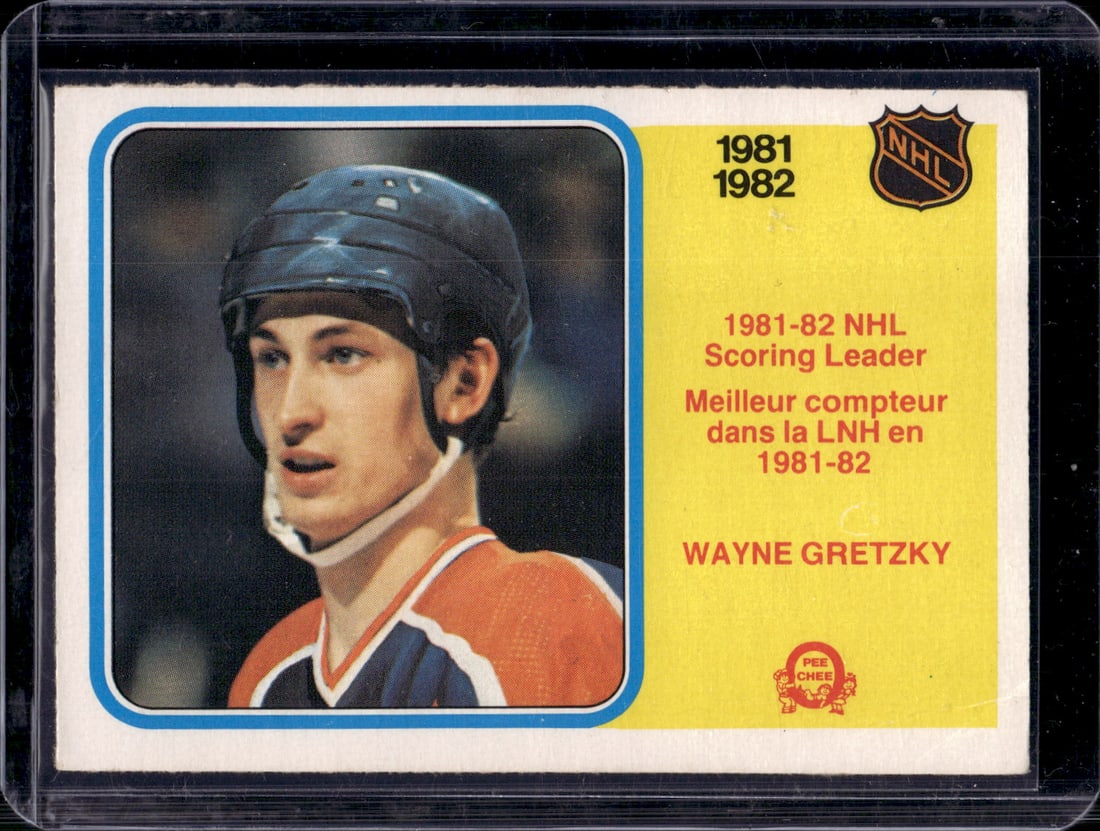 Wayne Gretzky 1982 O-Pee-Chee #243 Edmonton Oilers Hockey Card: O Pee Chee Vintage NHL Hockey Trading & Sports Cards, Old Sports Cards for Sale Near Me, Stanley Cup & Hall of Fame Players, Valuable Auction Memorabilia Lots for Sale On Line
