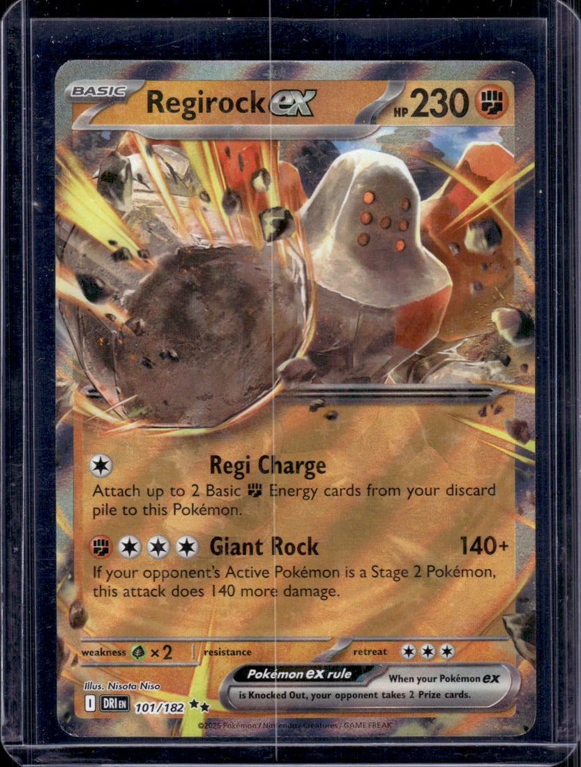 2025 Pokemon Destined Rivals Regirock Ex Double Rare #101 TCG: TCG, Pikachu, Charizard, Rare, Secret Rare, Holo Cards, Pokemon & TCG Cards sold near Me, Nintendo, Evee, Houndoom, Reverse Holo Cards, 3 Star Ultra Rare, EX
