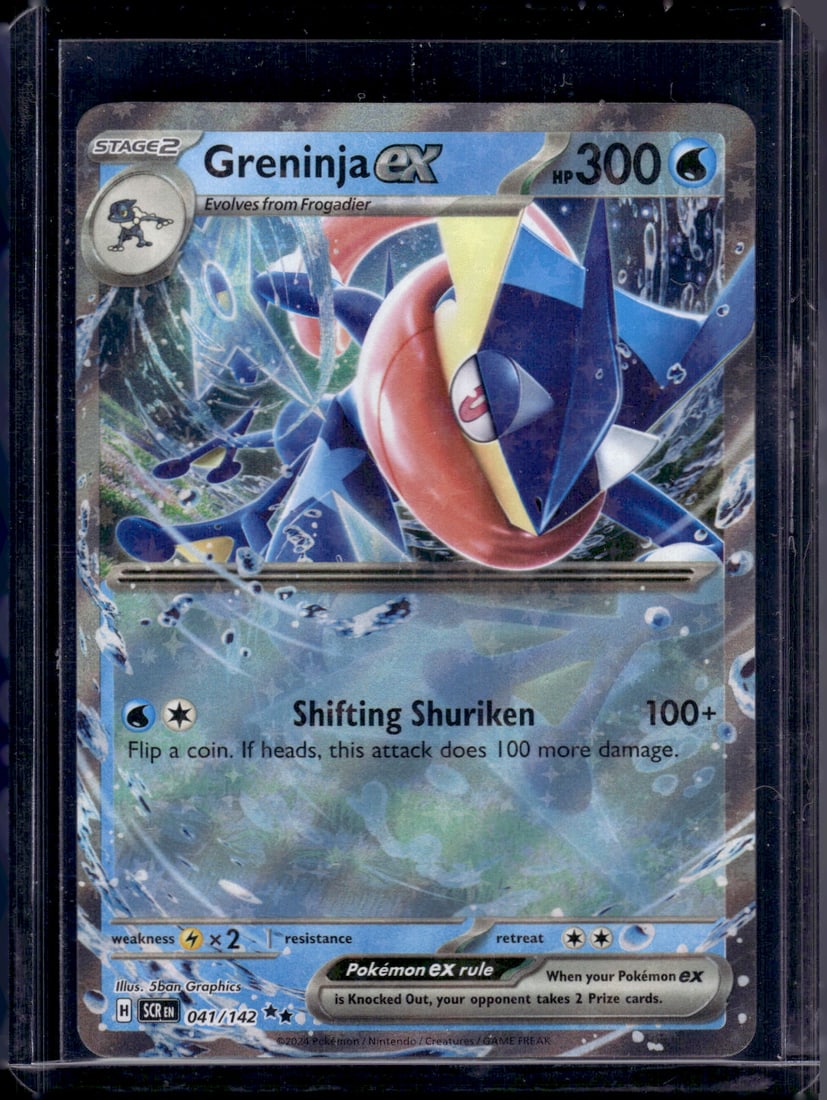 2024 Pokemon Stellar Crown Greninja Ex Double Rare #41 TCG: TCG, Pikachu, Charizard, Rare, Secret Rare, Holo Cards, Pokemon & TCG Cards sold near Me, Nintendo, Evee, Houndoom, Reverse Holo Cards, 3 Star Ultra Rare, EX