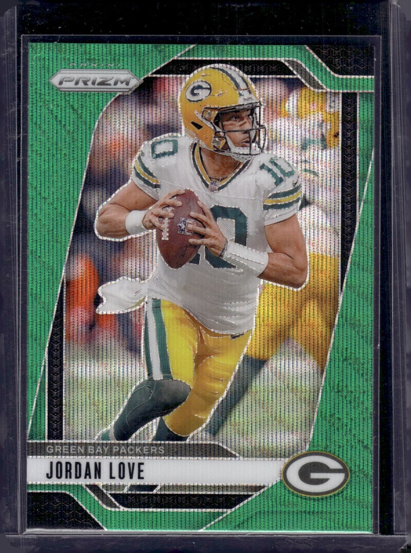 Jordan Love Green Wave Prizm 2024 Panini Prizm #101 Green Bay Packers: Panini Select, Prizm, Mosaic, Contenders, Zenith, Phoenix, Illusions, Absolute, Rookie NFL Sports Trading Cards, SP, SSP, Cards, Football Cards for Sale Near Me, Superbowl & Hall of Fame Player Cards,