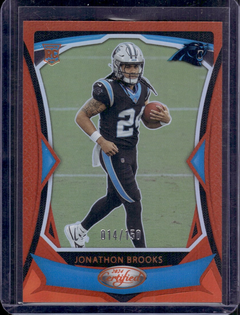Jonathan Brooks Rookie Card Orange Mirror /150 2024 Panini Certified #136 Panthers (1 of 2)