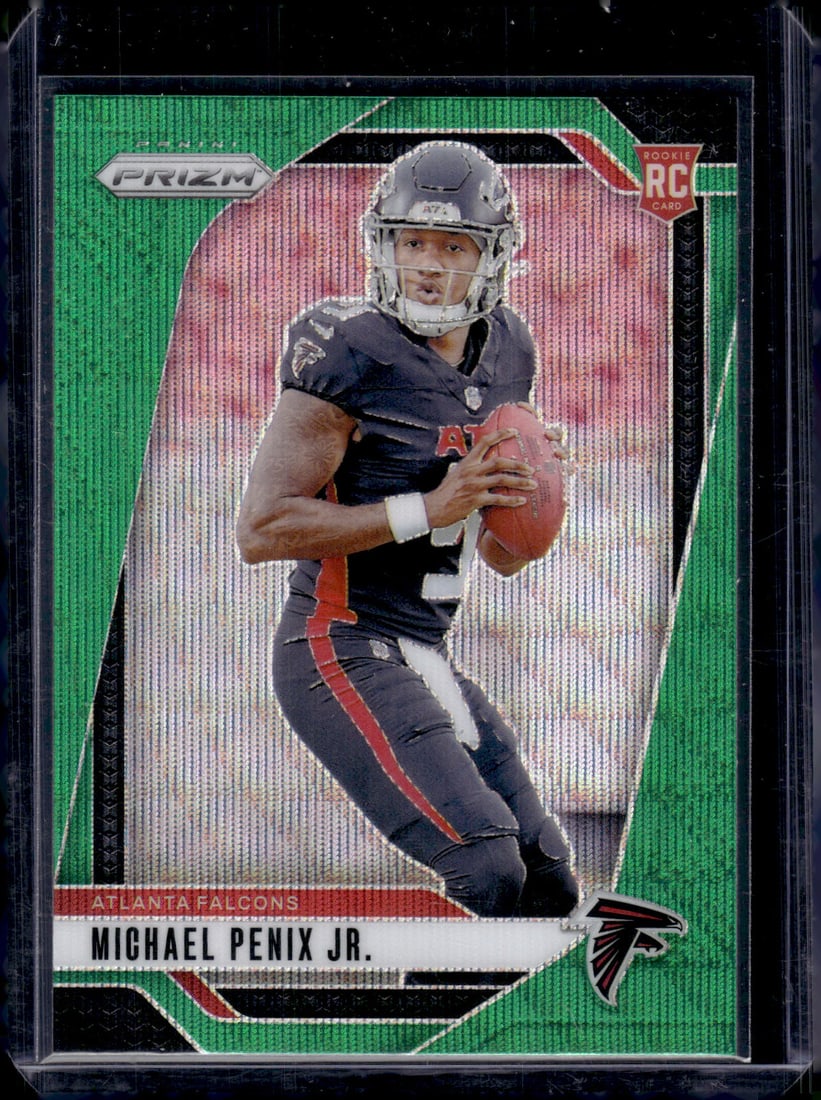 Michael Penix Jr. Rookie Card Green Wave Prizm 2024 Panini Prizm #378 Atlanta Falcons: Panini Select, Prizm, Mosaic, Contenders, Zenith, Phoenix, Illusions, Absolute, Rookie NFL Sports Trading Cards, SP, SSP, Cards, Football Cards for Sale Near Me, Superbowl & Hall of Fame Player Cards,