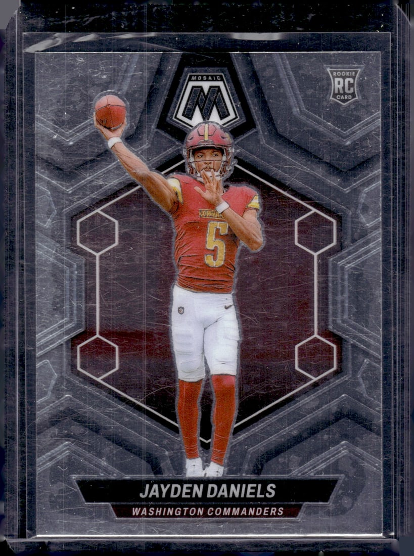 Jayden Daniels Rookie Card 2024 Panini Mosaic #302 Commanders Football Card: Panini Select, Prizm, Mosaic, Contenders, Zenith, Phoenix, Illusions, Absolute, Rookie NFL Sports Trading Cards, SP, SSP, Cards, Football Cards for Sale Near Me, Superbowl & Hall of Fame Player Cards,