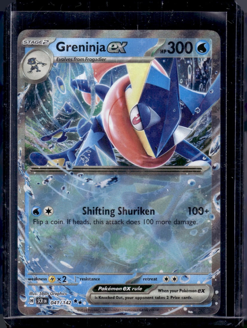 2024 Pokemon Stellar Crown Greninja Ex Double Rare #41 TCG: TCG, Pikachu, Charizard, Rare, Secret Rare, Holo Cards, Pokemon & TCG Cards sold near Me, Nintendo, Evee, Houndoom, Reverse Holo Cards, 3 Star Ultra Rare, EX