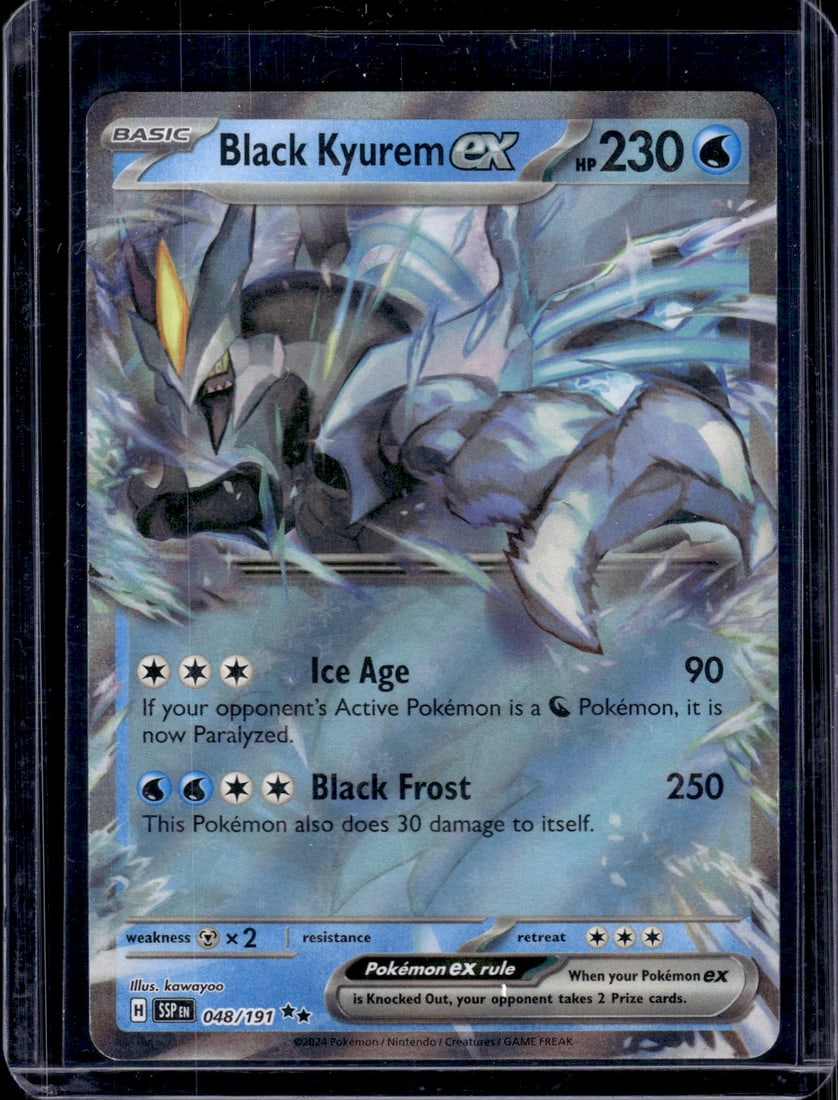 2024 Pokemon Surging Sparks Black Kyurem Ex Double Rare #48: TCG, Pikachu, Charizard, Rare, Secret Rare, Holo Cards, Pokemon & TCG Cards sold near Me, Nintendo, Evee, Houndoom, Reverse Holo Cards, 3 Star Ultra Rare, EX