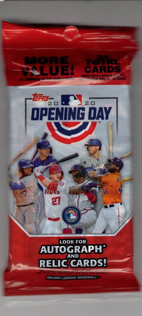 2020 Topps Opening Day Baseball Cards Hanger Value Pack Sports Cards (1 of 1)