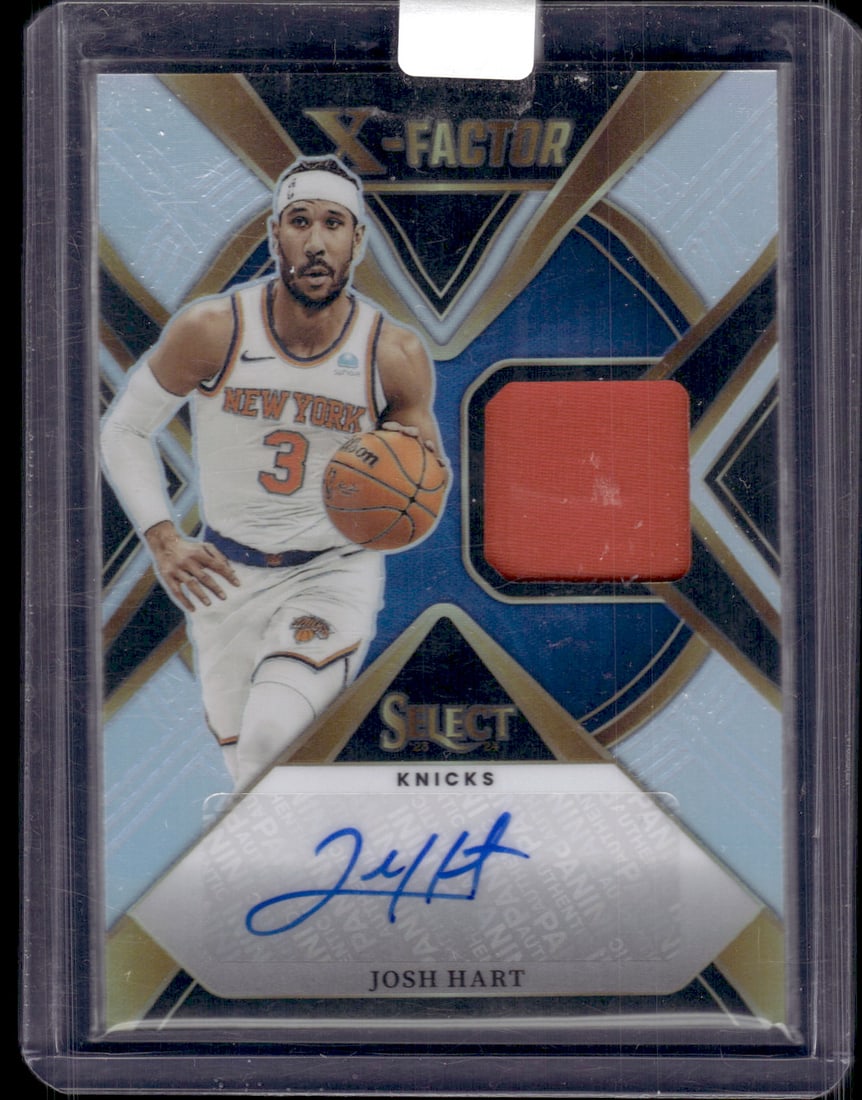 Josh Hart Patch Auto /125 Silver Prizm X-Factor 2023-24 Panini Select #XFS-HRT Knicks (1 of 2)