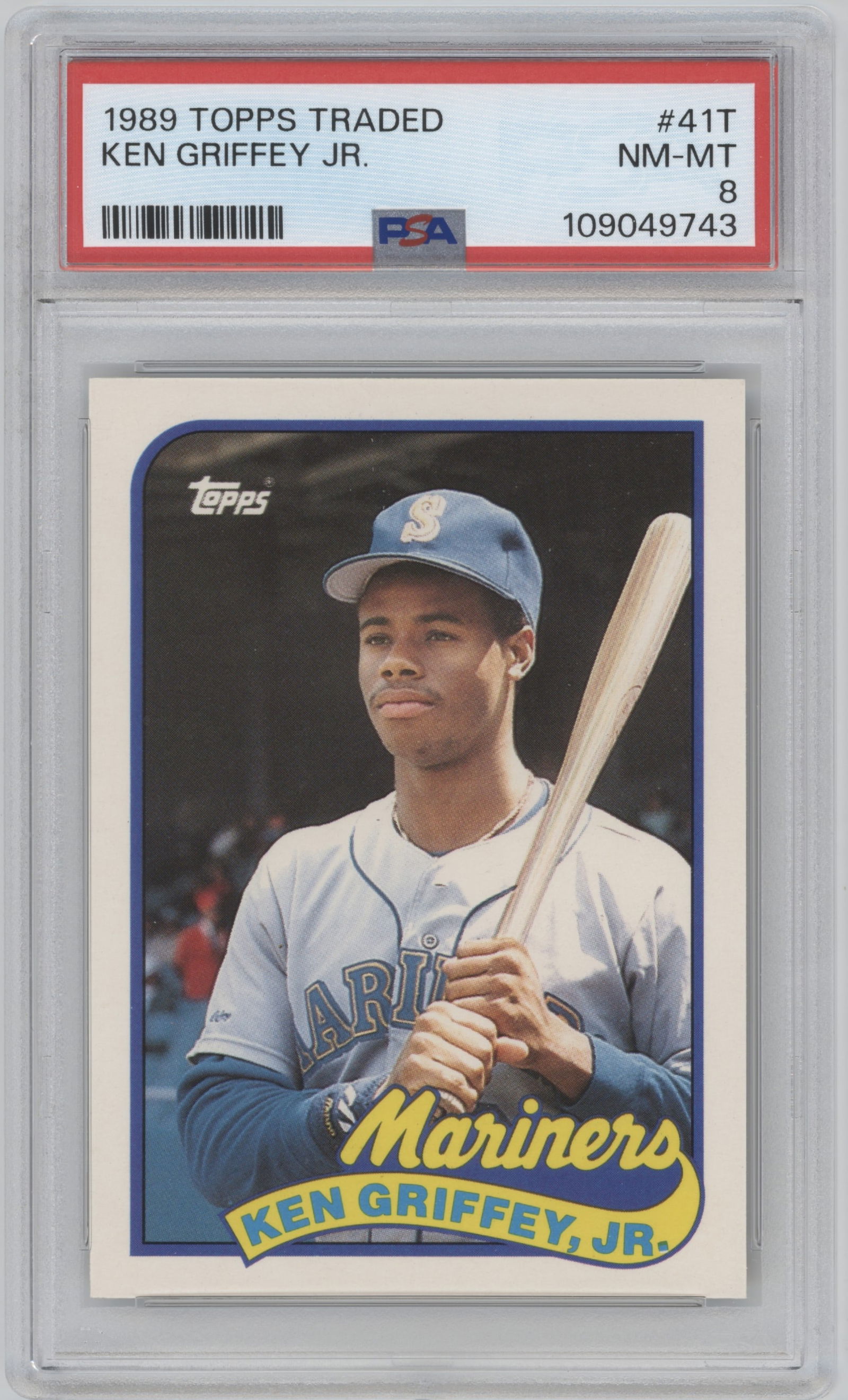 Ken Griffey Jr. Rookie Card 1989 Topps Traded #41T PSA 8 Mariners Baseball Card (1 of 2)