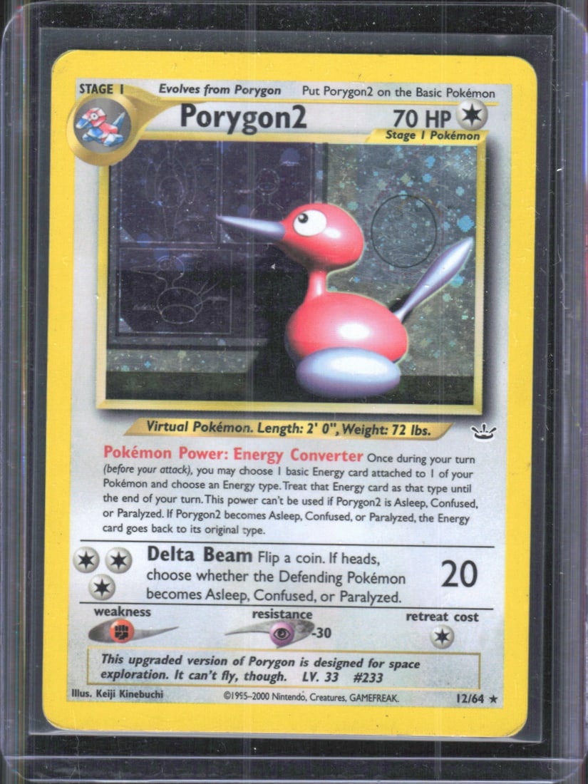 2001 Pokemon Neo Revelation Porygon2 Holo Rare #12: TCG, Pikachu, Charizard, Rare, Secret Rare, Holo Cards, Pokemon & TCG Cards sold near Me, Nintendo, Evee, Houndoom, Reverse Holo Cards, 3 Star Ultra Rare, EX