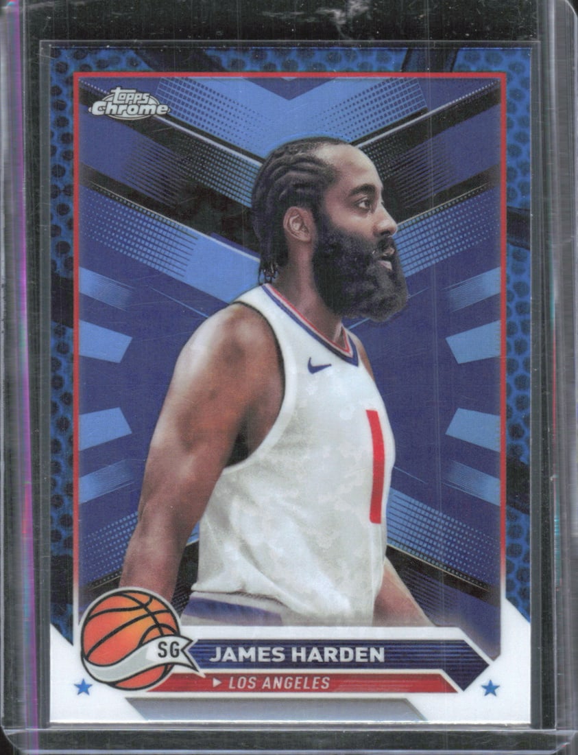 2024 Topps Chrome James Harden Blue Basketball Refractor #31 Clippers, Rockets (1 of 2)