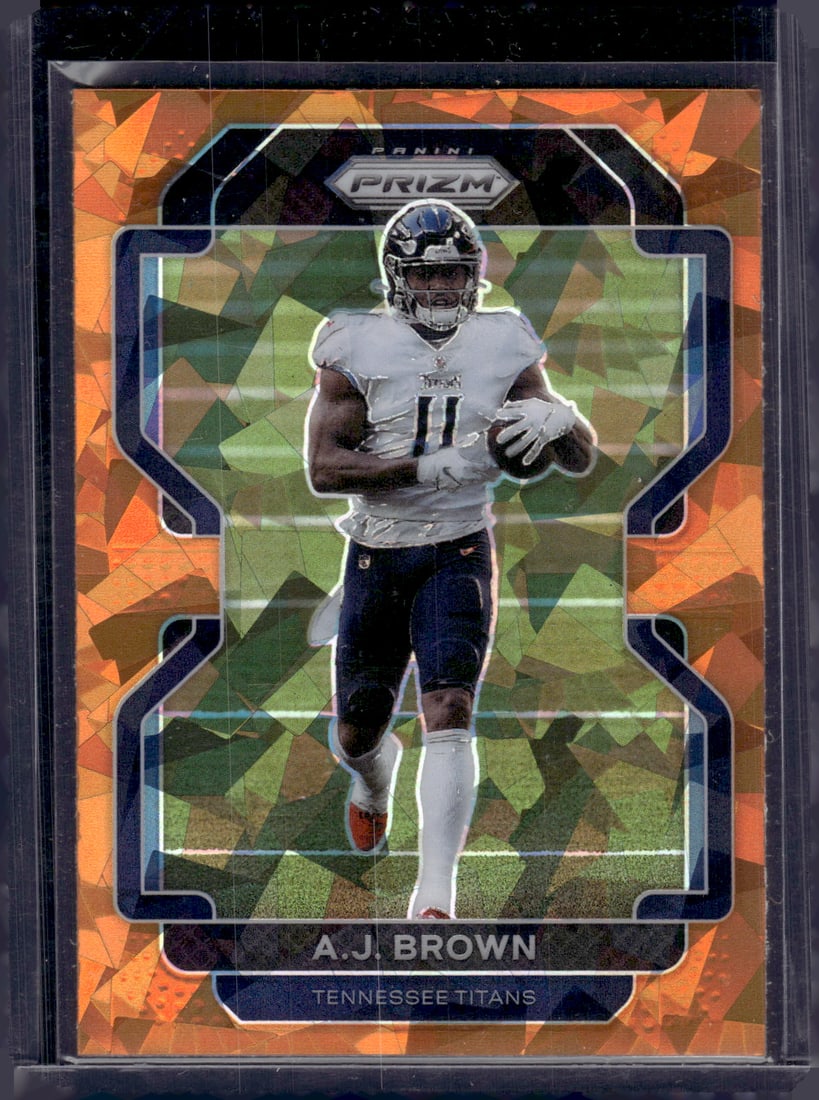 Aj Brown Orange Cracked Ice 2021 Panini Prizm #1 Eagles, Titans, NFL (1 of 2)