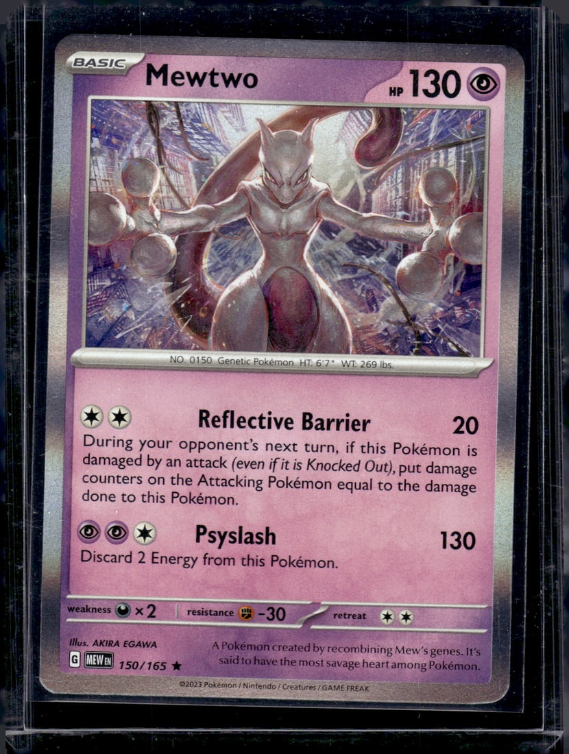 2023 Pokemon Scarlet & Violet 151 Mewtwo Holo Rare #150: TCG, Pikachu, Charizard, Rare, Secret Rare, Holo Cards, Pokemon & TCG Cards sold near Me, Nintendo, Evee, Houndoom, Reverse Holo Cards, 3 Star Ultra Rare, EX