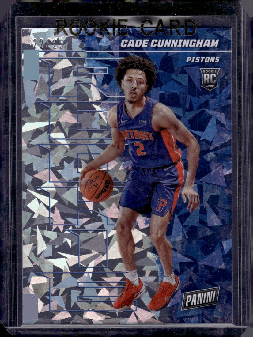 Cade Cunningham Rookie Card Cracked Ice /25 2021-22 Panini Player of the Day #51 Pistons: Panini Select, Prizm, Mosaic, Contenders, Revolution, Phoenix, NBA Hoops, Rookie NFL Sports Trading Cards, Silver, SP, SSP, Wave Prizms, Numbered Cards, Basketball sports Cards for Sale Near Me, NBA C