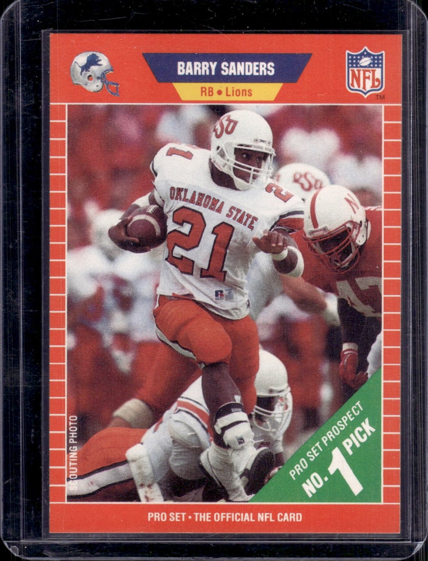 Barry Sanders Rookie Card 1989 Pro Set #494 Detroit Lions Football Card (1 of 2)