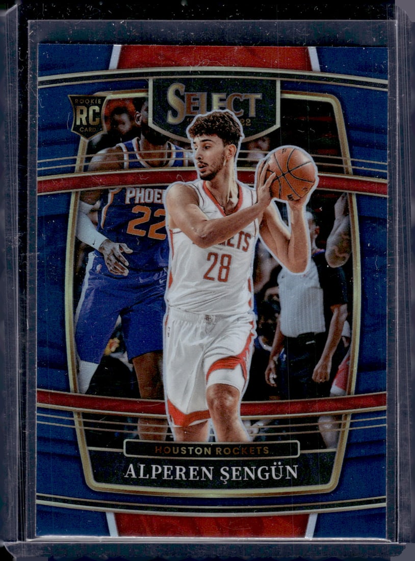 Aleperen Sengun Rookie Card Blue Prizm 2021-22 Panini Select #19 Houston Rockets NBA: Panini Select, Prizm, Mosaic, Contenders, Revolution, Phoenix, NBA Hoops, Rookie NFL Sports Trading Cards, Silver, SP, SSP, Wave Prizms, Numbered Cards, Basketball sports Cards for Sale Near Me, NBA C