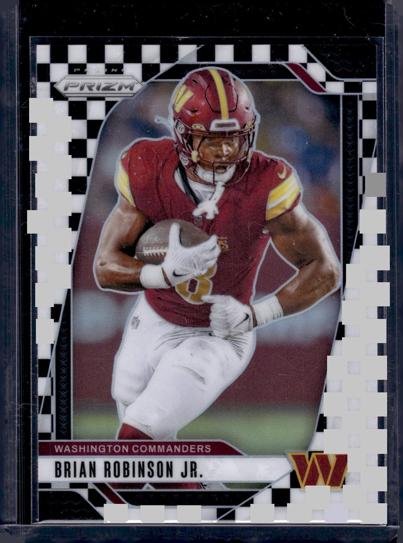 Brian Robinson Jr. Black/White Checker Prizm SP 2024 Panini Prizm #288 Commanders: Panini Select, Prizm, Mosaic, Contenders, Zenith, Phoenix, Illusions, Absolute, Rookie NFL Sports Trading Cards, SP, SSP, Cards, Football Cards for Sale Near Me, Superbowl & Hall of Fame Player Cards,