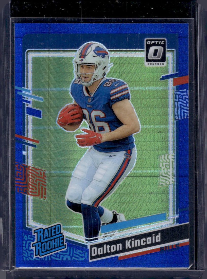 Dalton Kincaid Rookie Card Blue Hyper Prizm 2023 Donruss Optic #211 Buffalo Bills (1 of 2)