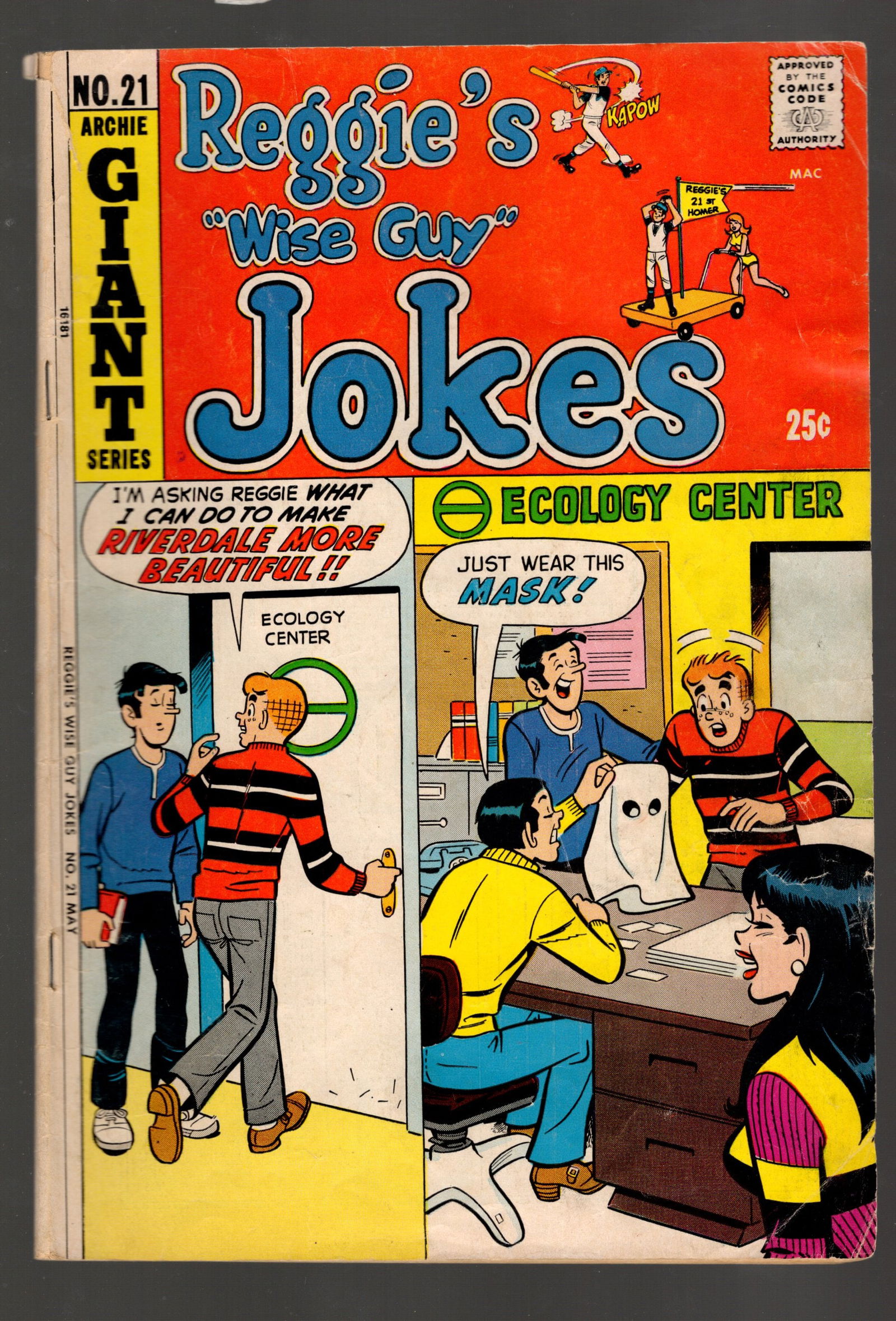 Archie Giant Series Reggie's Wise Guy Jokes Vintage 1972 No 21 Comic Book well kept (1 of 2)