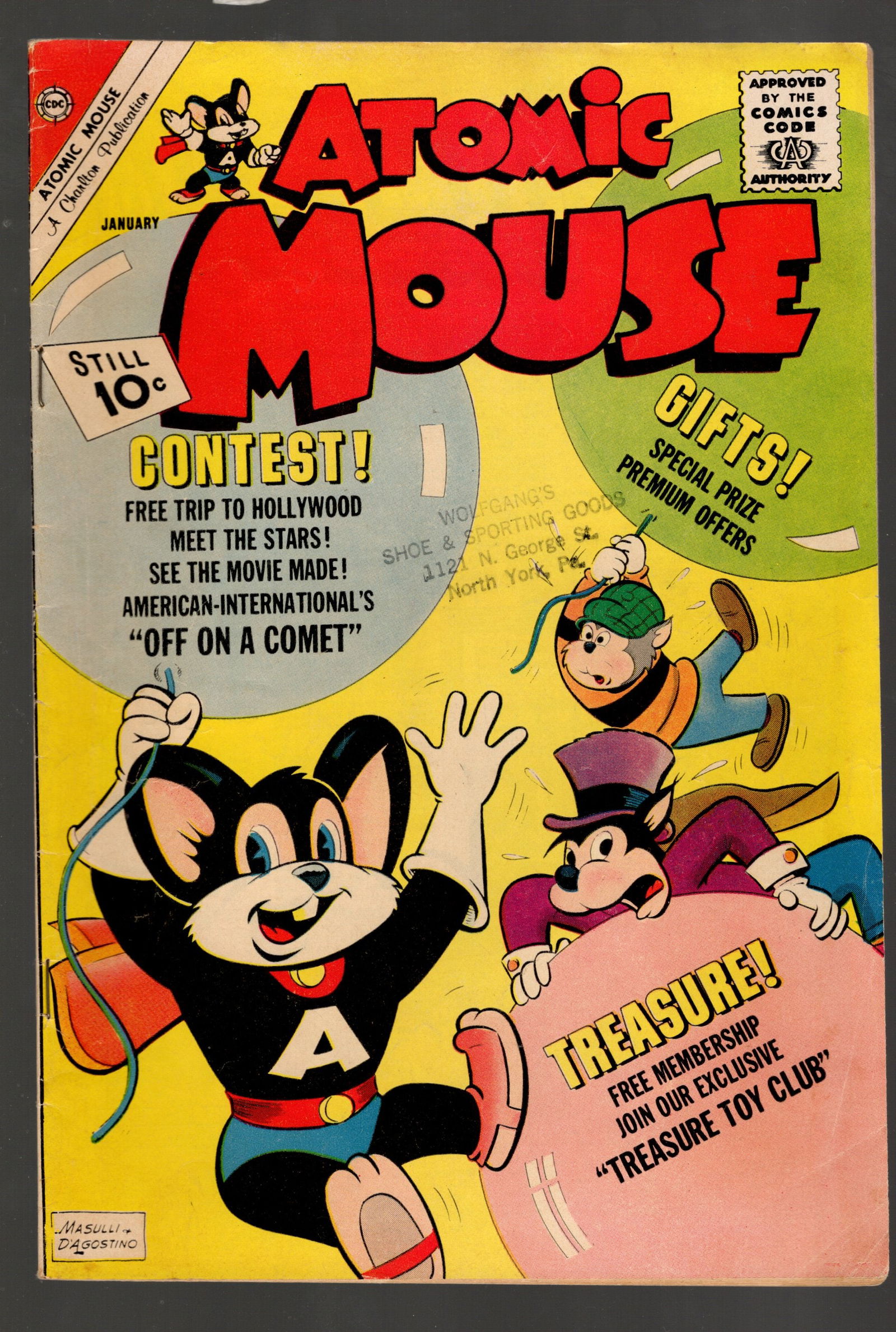 Atomic Mouse Vintage Silver Age 1962 January #42 In great condition, stamp on front, Charlton (1 of 2)