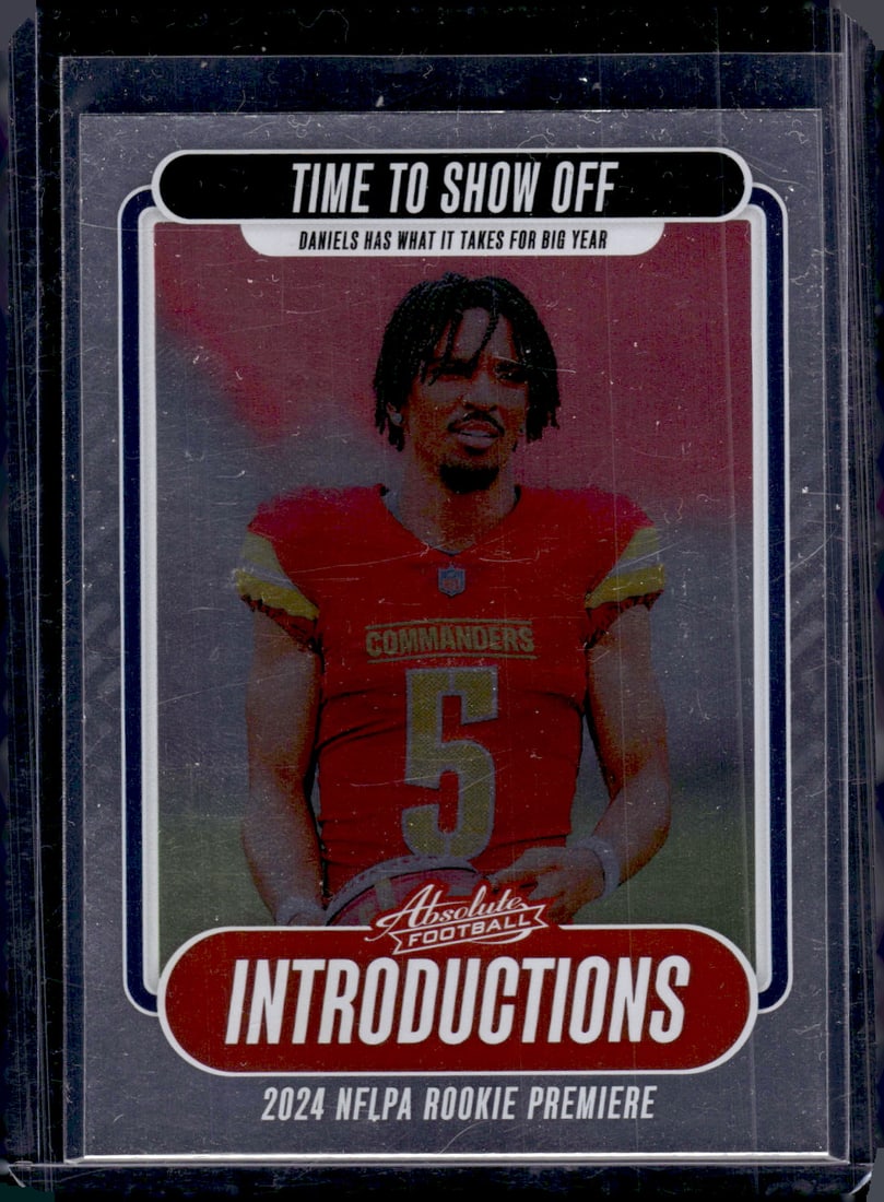 Jayden Daniels Rookie Card Introductions 2024 Panini Absolute #I-JDS Commanders: Panini Select, Prizm, Mosaic, Contenders, Zenith, Phoenix, Illusions, Absolute, Rookie NFL Sports Trading Cards, SP, SSP, Cards, Football Cards for Sale Near Me, Superbowl & Hall of Fame Player Cards,