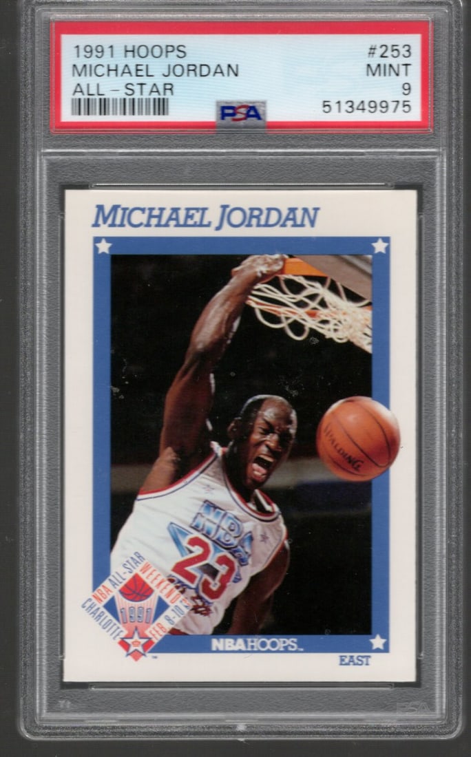 Michael Jordan 1991 NBA Hoops All-Star #253 PSA 9 Chicago Bulls NBA (1 of 2)