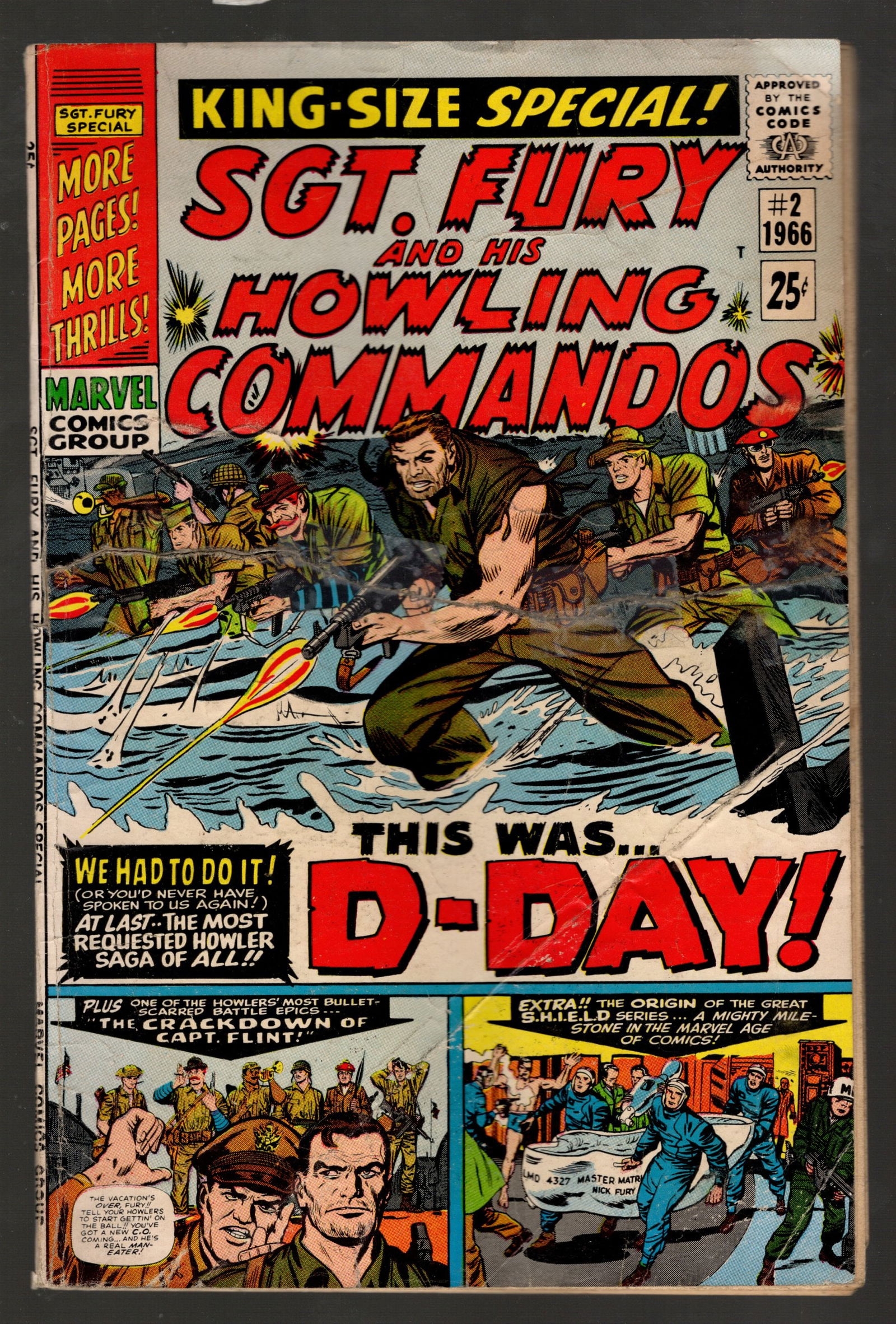Sgt Fury & His Howling Commandos Marvel Group Comic Book No 2 1966 This was D-Day, Great Find (1 of 2)