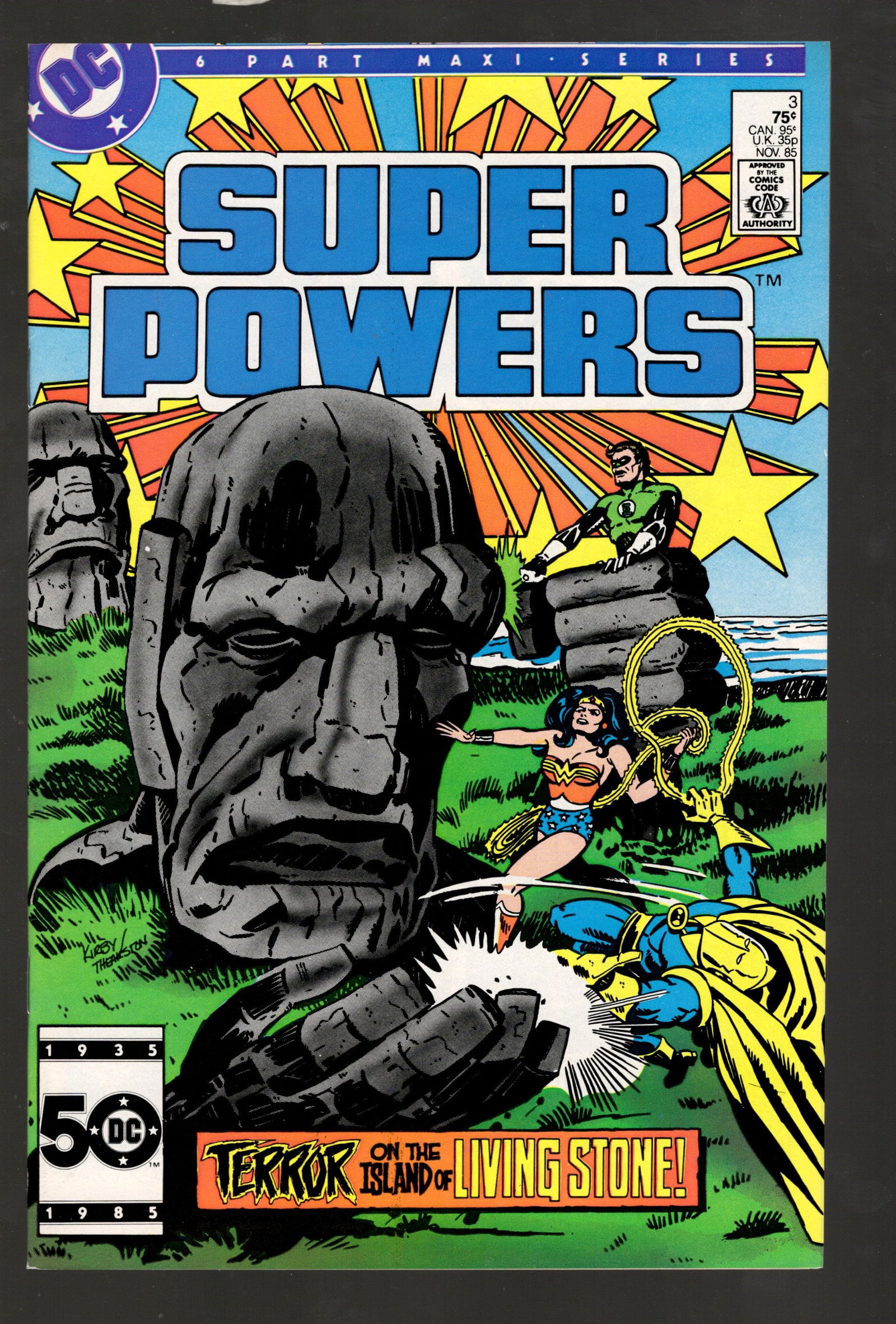 1985 Super Powers No 3 1985 November DC Comics Terror on the island of living stone DC Comic Book (1 of 2)