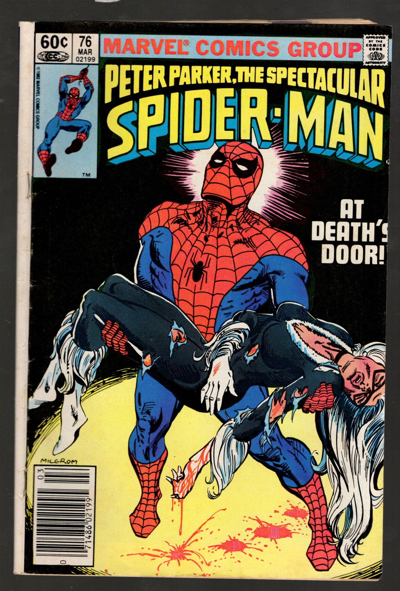 Peter Parker The Spectacular Spider Man At Death's Door Vintage 1983 March No 76 Marvel Comic Book (1 of 2)