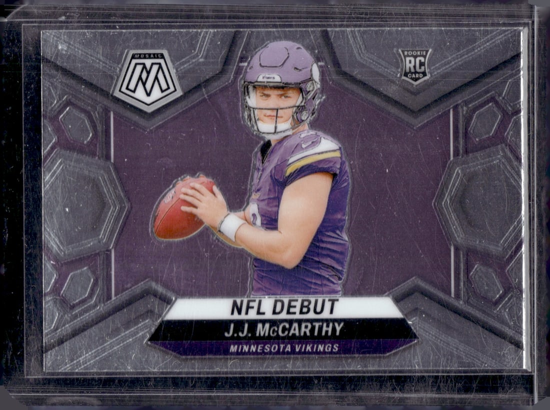 JJ McCarthy Rookie Card 2024 Panini Mosaic #275 Minnesota Vikings NFL: Panini Select, Prizm, Mosaic, Contenders, Zenith, Phoenix, Illusions, Absolute, Rookie NFL Sports Trading Cards, SP, SSP, Cards, Football Cards for Sale Near Me, Superbowl & Hall of Fame Player Cards,