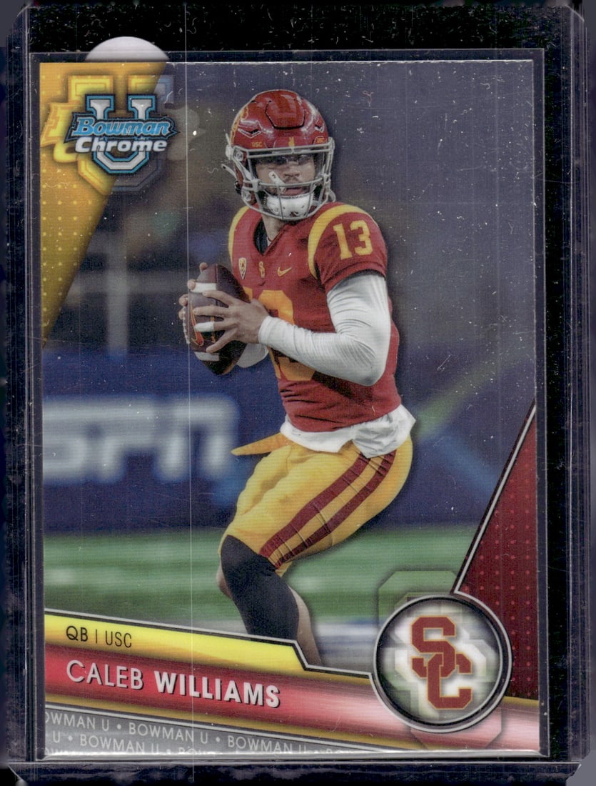 Caleb Williams 2023 Bowman U Chrome #1 Pre Rookie USC Trojans, Chicago Bears (1 of 2)