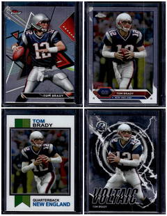 Lot of 4 Tom Brady 2023 Topps Composite Football Cards.  All Different, Patriots NFL: Topps Football NFL Trading Sports Cards, Sports Cards for Sale Near Me, Super Bowl & Hall of Fame Player Cards, Resurgence, Composite, SP, SSP, Valuable Auction Memorabilia Lots For Sale On Line
