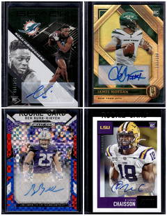 Lot of 4 NFL Football Card Autos: Panini Select, Prizm, Mosaic, Contenders, Zenith, Phoenix, Illusions, Absolute, Rookie NFL Sports Trading Cards, SP, SSP, Cards, Football Cards for Sale Near Me, Superbowl & Hall of Fame Player Cards,